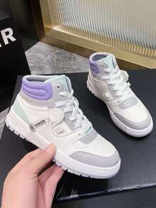 字母織帶裝飾板鞋 - 灰色 - 查看 3