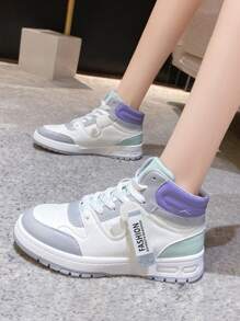 字母織帶裝飾板鞋 - 灰色 - 查看 4