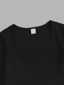 SHEIN Tween Girl 3pcs Ribbed Knit Tee