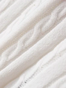 Niñitas Cárdigan de color combinado tejido de cable con doble bolsillo - Multicolor - Ver 4