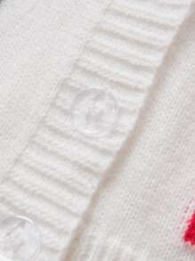 Niñitas Cárdigan de color combinado tejido de cable con doble bolsillo - Multicolor - Ver 6