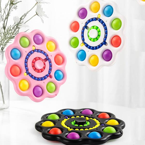 

1pc Spinning Top Shaped Random Color Push Pop Bubble, Multicolor