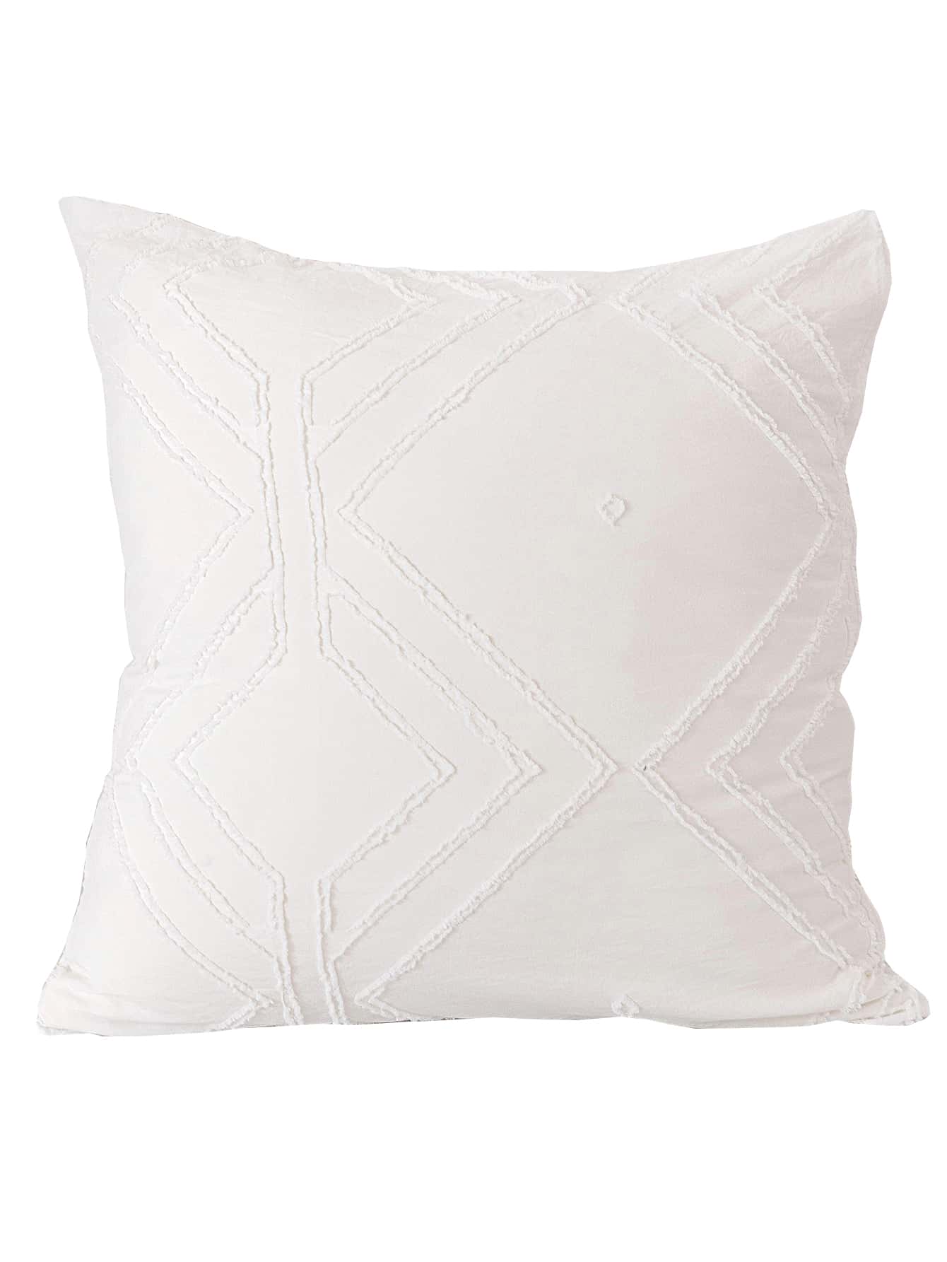 1入組簇絨裝飾枕套不附帶枕芯 - 白色 - 查看 1