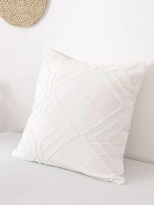 1入組簇絨裝飾枕套不附帶枕芯 - 白色 - 查看 2