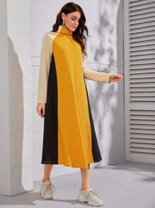 Mulvari Cut And Sew Raglan Sleeve Dress - Multicolor - View 4