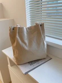 1 件休闲可折叠灯芯绒购物袋可重复使用手提包轻便单肩包适合日常旅行书包，大容量，经典休闲，可折叠，便携，适合少女女大学生，非常适合返校、购物、中学、高中、大学，时尚大号手提包，最佳秋季灵感创意