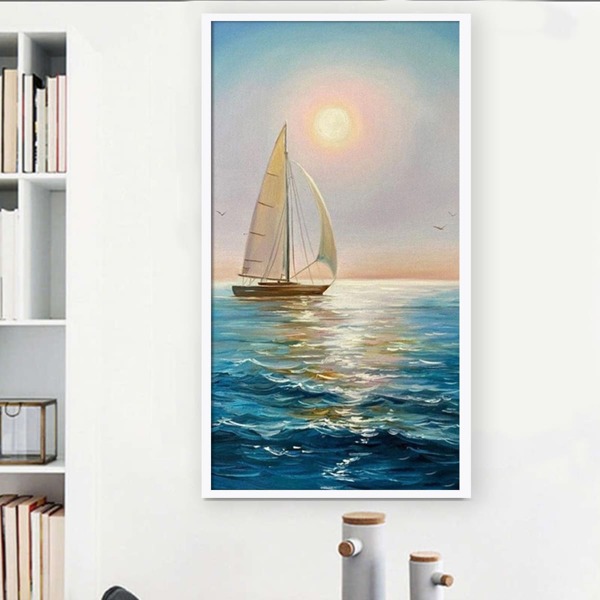 

Sailboat Print DIY Diamond Unframed Painting, Multicolor