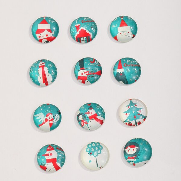 

12pcs Christmas Pattern DIY Jewelry Accessory, Multicolor