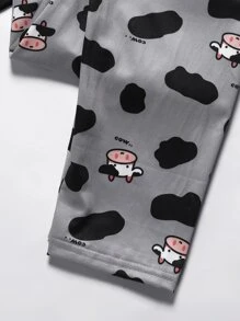 Girls Cartoon Print PJ Set - Multicolor - View 5