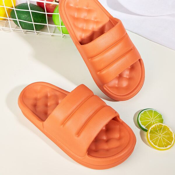 

Open Toe Quilted Sole Slides, Orange