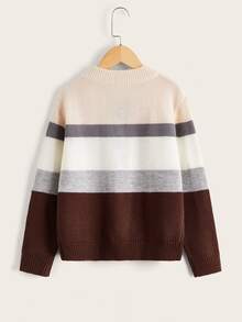 SHEIN Niños Cárdigan de color combinado cremallera - Multicolor - Ver 2