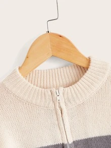 SHEIN Niños Cárdigan de color combinado cremallera - Multicolor - Ver 4