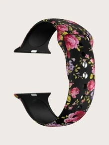 Flower Pattern Watchband Compatible With Apple Watch - Multicolor - View 2