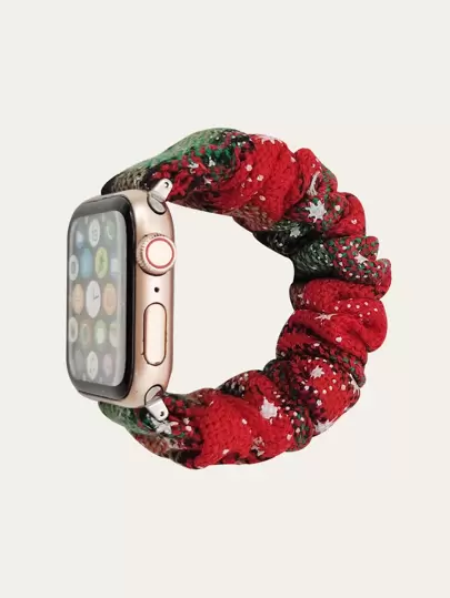 Christmas Snowflake Scrunchie Smart Watch Band