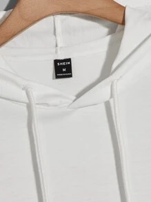 Manfinity 男士水墨畫印花抽繩連帽衫 - 白色 - 查看 3