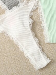 7packs Lace Trim Sexy G-Strings Set - Multicolor - View 5