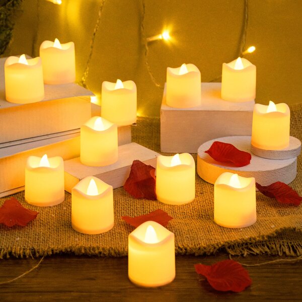 

6pcs Electronic Candle Lamp, Yellow