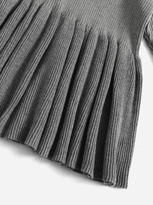 Áo len cho bé Viên lá sen màu trơn Giải trí - Màu xám đen - Xem 3