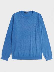 Manfinity Men Knitwear màu trơn Giải trí - Màu xanh lam - Xem 1