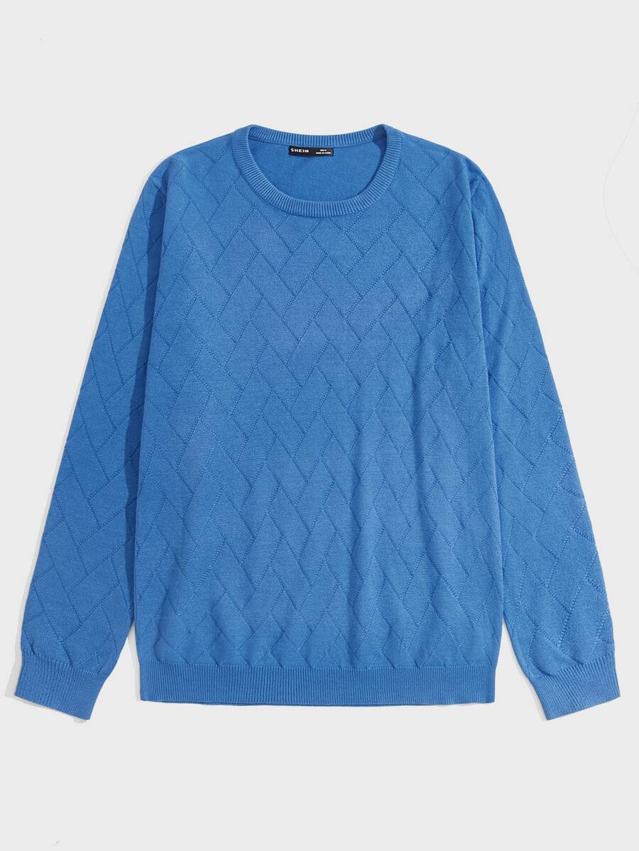 Manfinity Men Knitwear màu trơn Giải trí - Màu xanh lam - Xem 1