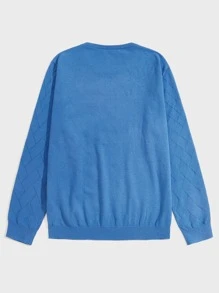 Manfinity Men Knitwear màu trơn Giải trí - Màu xanh lam - Xem 2