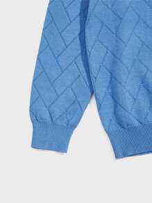 Manfinity Men Knitwear màu trơn Giải trí - Màu xanh lam - Xem 3