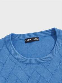 Manfinity Men Knitwear màu trơn Giải trí - Màu xanh lam - Xem 4
