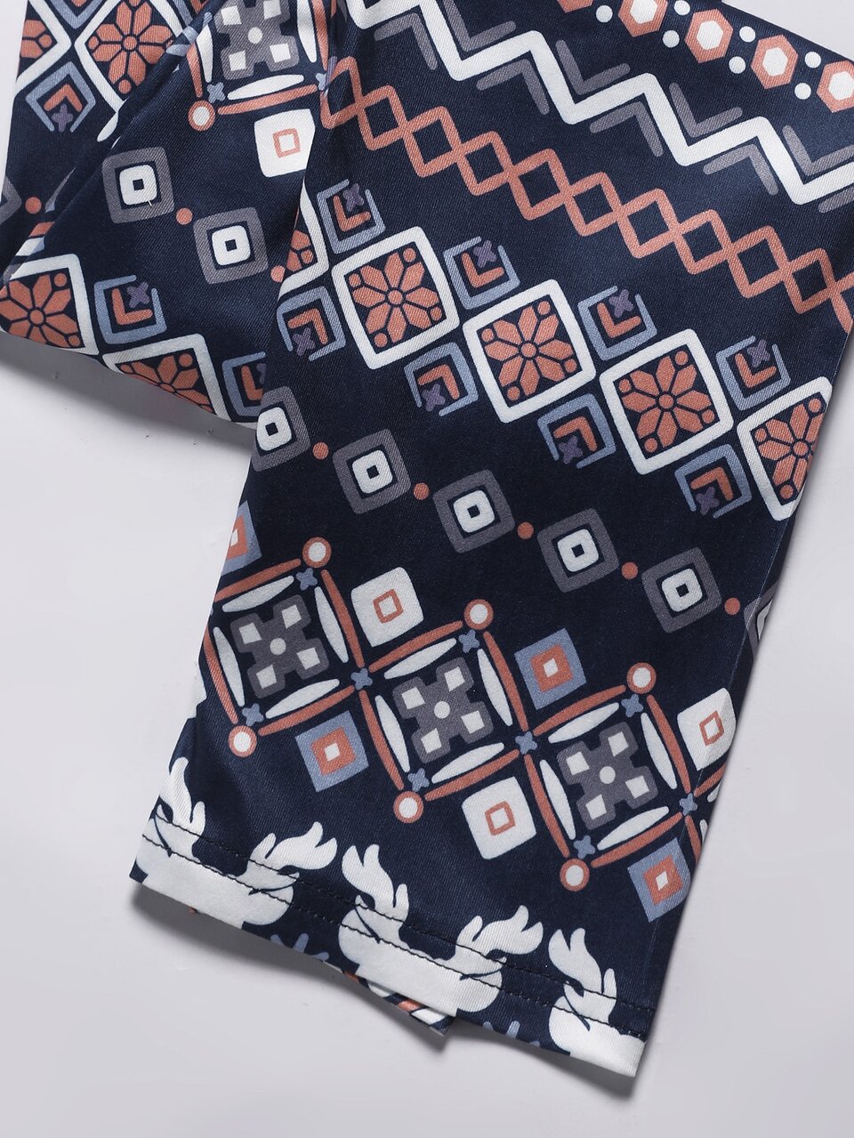 Tween Girl Geometric Pattern Long Sleeve And Long Pants Pajamas Set