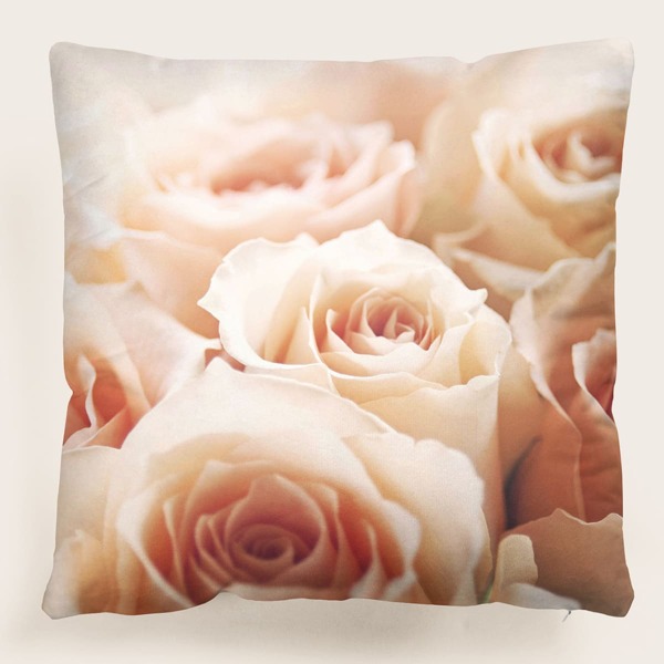 

Rose Print Cushion Cover Without Filler, Multicolor