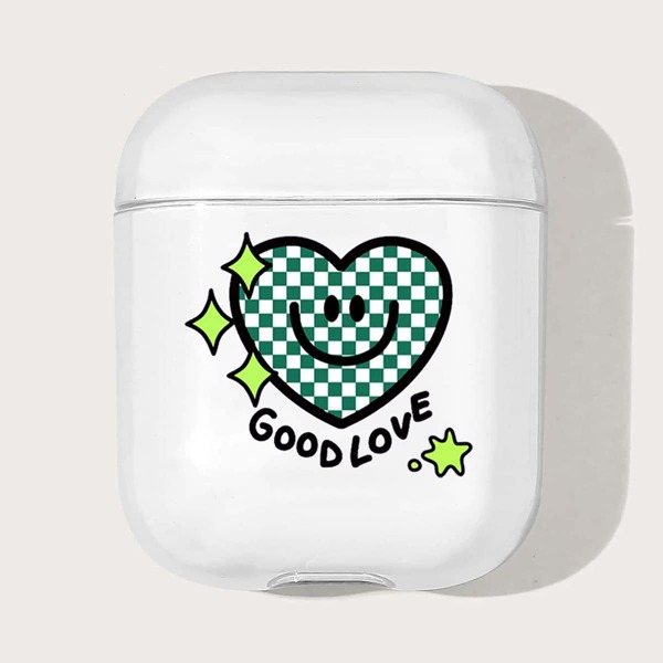 

Heart & Letter Graphic Case For Airpods, Clear