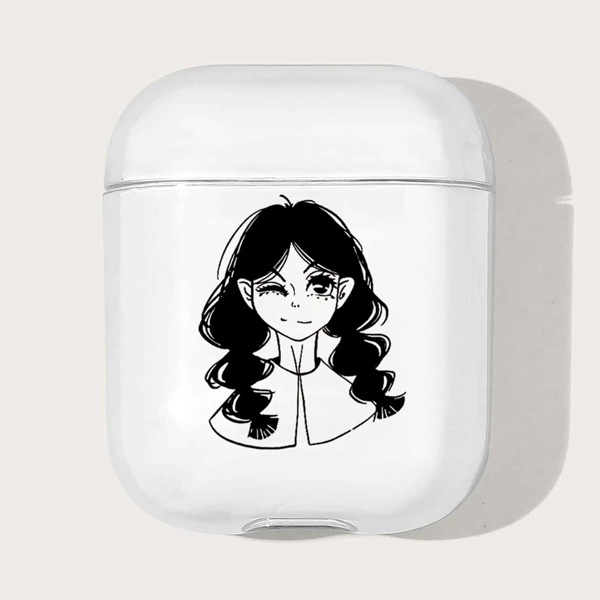 

Чехол для Airpods с узором девушки, Прозрачный