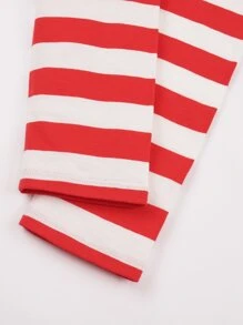 Camiseta de manga larga a rayas casual para niños, cómoda - Rojo y blanco - Ver 7