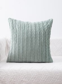 1pc Leaf Decor Cushion Cover Without Filler - Green - View 3