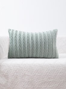 1pc Leaf Decor Cushion Cover Without Filler - Green - View 4