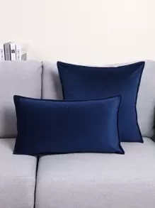 1入組素色坐墊套不附帶內芯 - 寶藍色 - 查看 1