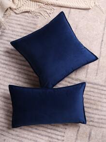 1入組素色坐墊套不附帶內芯 - 寶藍色 - 查看 6