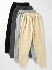 SHEIN Unity 4Pack Thermal Lined Joggers - Multicolor - View 2