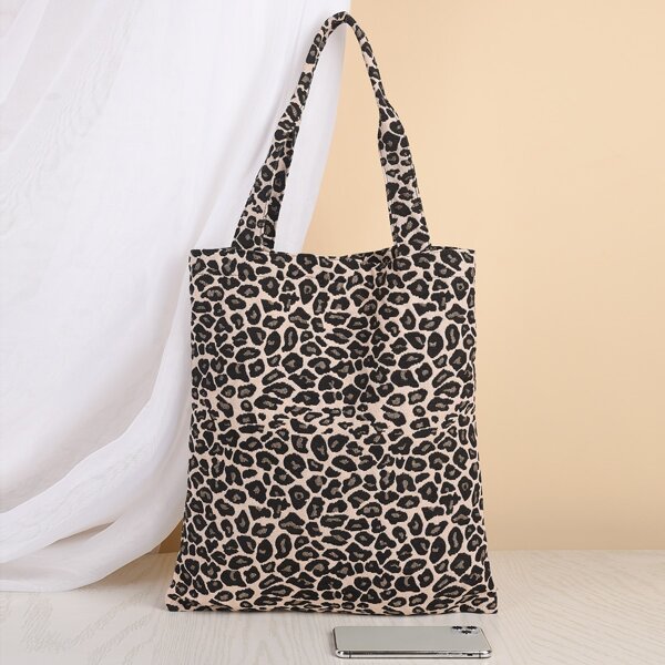 

Leopard Graphic Tote Bag, Multicolor