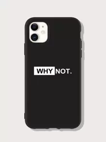 Funda para móvil con estampado de letra - Negro - Ver 1
