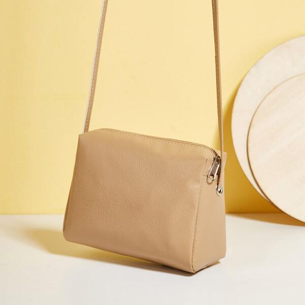 

Minimalist Crossbody Square Bag, Apricot