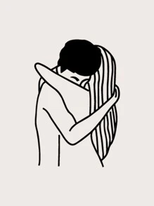 4張/套情侶小圖案組合臨時紋身貼 - 黑色 - 查看 7