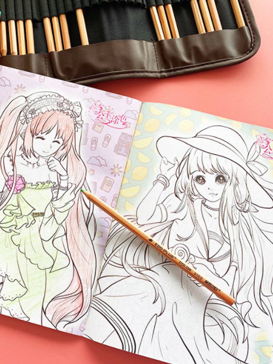 1 pezzo Libro da colorare grafico casuale a cartoni animati, Festa della Mamma, Regalo per la mamma, Ritorno a scuola, Forniture scolastiche
