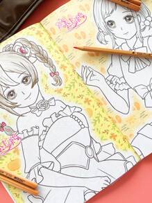 1 pezzo Libro da colorare grafico casuale a cartoni animati, Festa della Mamma, Regalo per la mamma, Ritorno a scuola, Forniture scolastiche