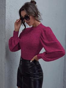 SHEIN Clasi Áo thun nữ màu trơn Thanh lịch - Màu Hoa hồng đỏ - Xem 1