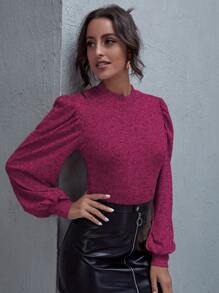 SHEIN Clasi Áo thun nữ màu trơn Thanh lịch - Màu Hoa hồng đỏ - Xem 5