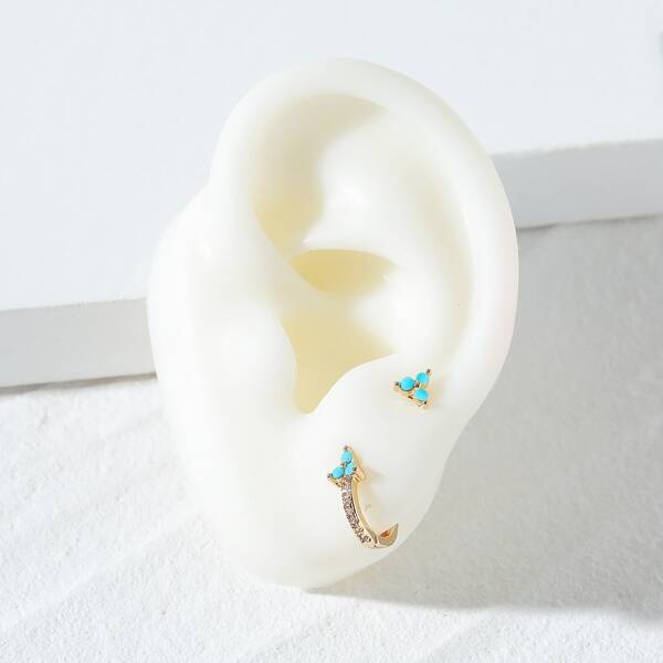 

2pcs Bead Decor Earring, Multicolor