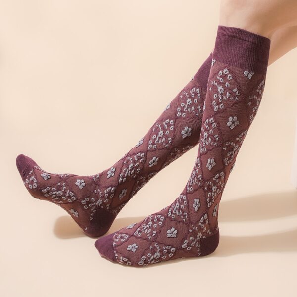 

Floral Print Over The Calf Socks, Multicolor