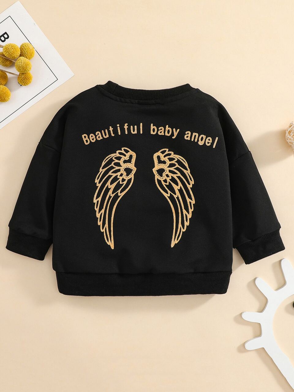 Baby Letter & Crown Print Pullover