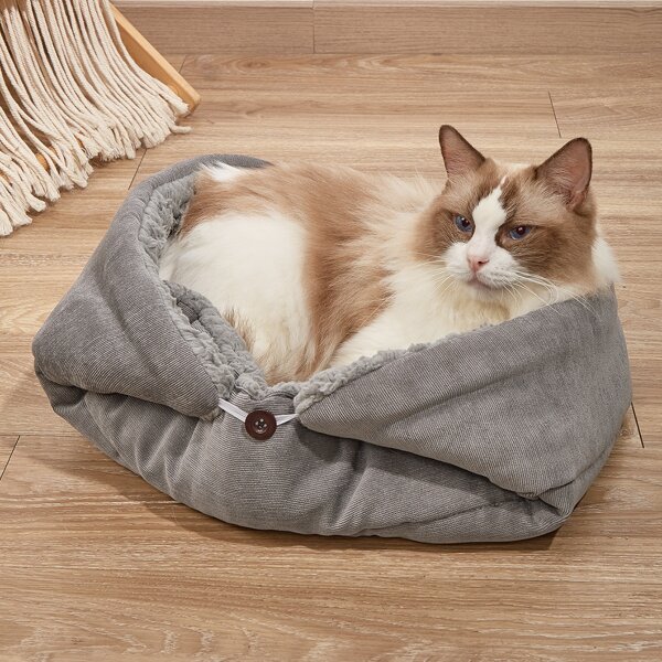 

1pc Two Tone Pet Bed, Grey