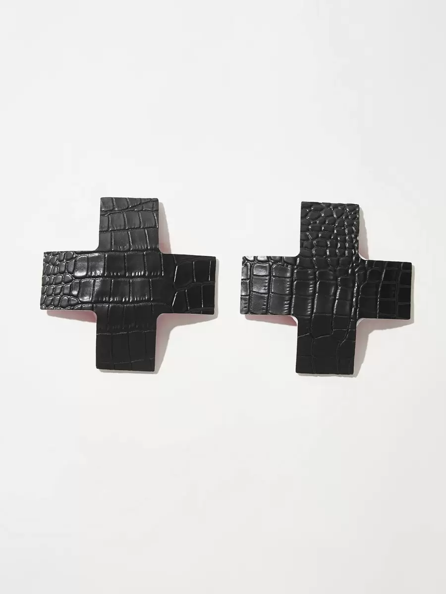 1 đôi Thánh giá Nắp núm vú - màu đen - Xem 1